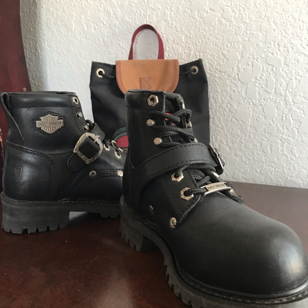 Black leather Harley boots - Picture 5 of 8